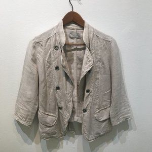 Zara - Linen 3/4 sleeve blazer
